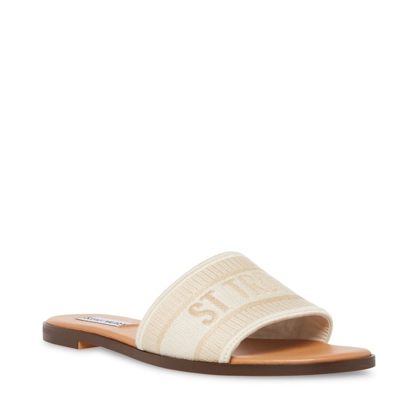 Beige Steve Madden Knox Women\'s Slides | PH 3241KMY